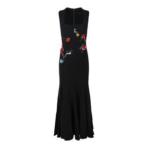 Versace Sleeveless Embroidered Rose Gown